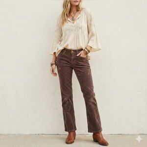 Anthropologie Pilcro Yaya corduroy cropped kickflare jeans